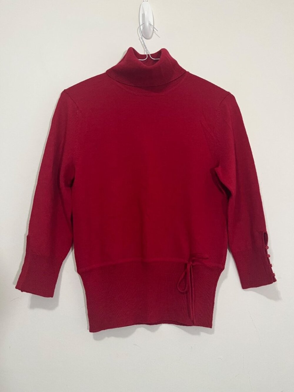 Vtg Sarah Spencer 100% Merino Wool Pullover Sweater Sz M Y2K Turtleneck *Hole
